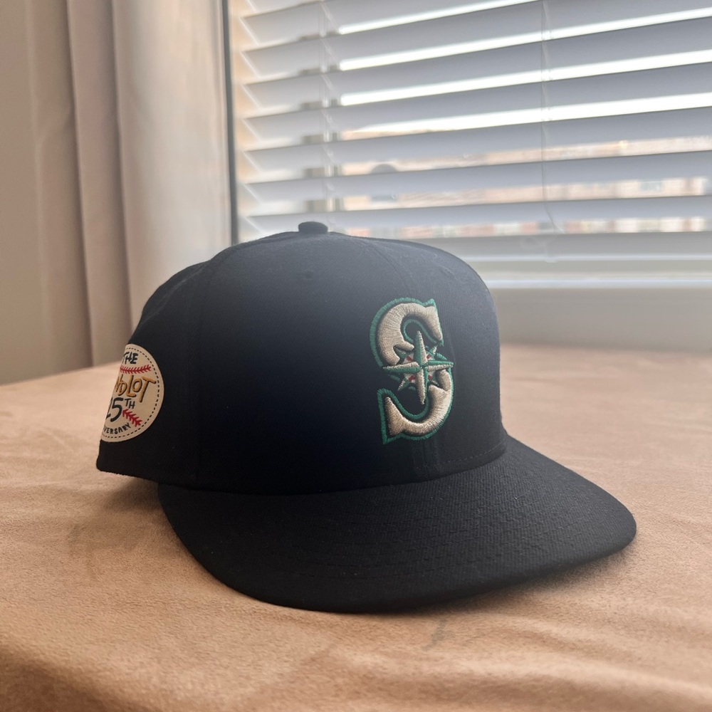Seattle New Era Black Cap with Teal Logo